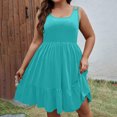thumbnail image 1 of Ovzne Robes pour Femmes Robe pour Femme Printemps Été Grande Taille Ample Couleur Unie Sans Manches Mi-Longue Robe Printemps Liquidation, 1 of 7
