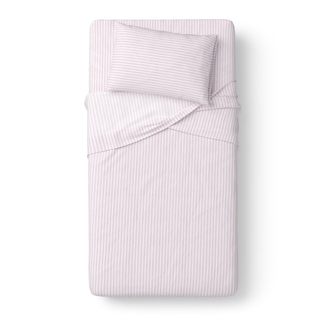 Mainstays Kids 220TC Cotton Pink Stripe Twin, 3 Piece Sheet Set
