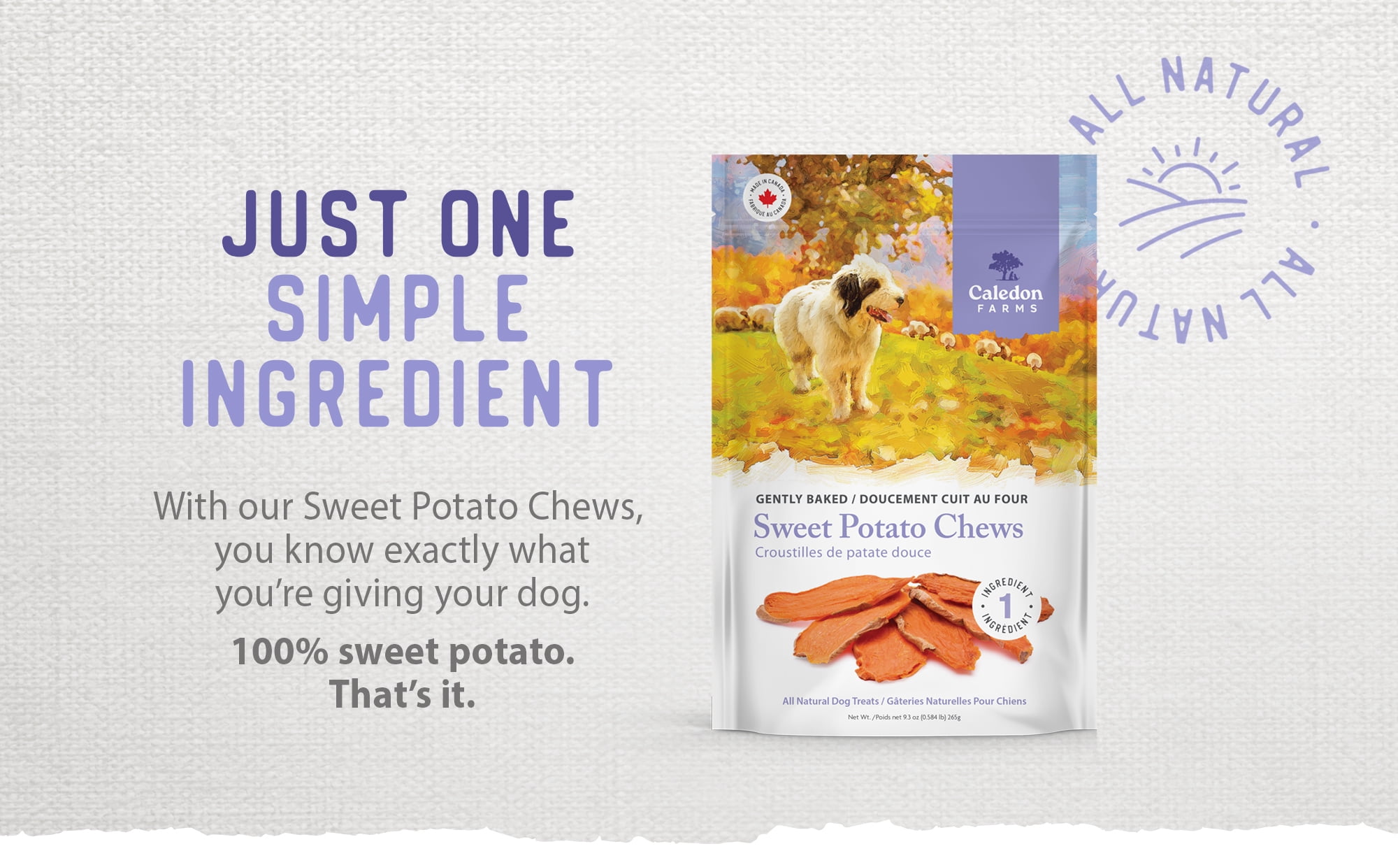 Caledon Farms Sweet Potato Chews Super Value Pack dog treats 1140 grams
