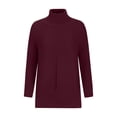thumbnail image 3 of Timegard Sweaters for Women High Neck Long Sleeve Split Oversized Pullover Fall Winter Loose Knit Tops, 3 of 5