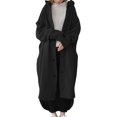 thumbnail image 1 of Innerwin Cardigan Veste pour Dames Chandail à Capuchon de Vacances Long Maxi Pardessus Noir S, 1 of 3