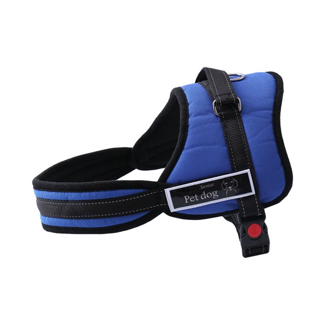 Corde de Traction Réglable Extérieure Coffre pour Animaux de Compagnie Non-pull Respirant Poignée Rembourrée Harnais Non-pull Marche Laisse Gilet Doux Poignée Rembourrée Accessoires Animaux de Compagnie Fournitures Bleu M