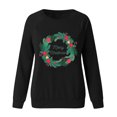 thumbnail image 4 of Chandails en Molleton pour Femmes Col Rond Mode Décontractée Manches Longues Imprimé de Noël Chandails en Molleton Hauts Blousese Chandails en Molleton pour Femmes Sans Capuche en Liquidation, 4 of 4