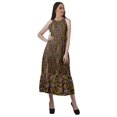 thumbnail image 2 of Moomaya Robe Longue Imprimée pour Femmes, Fente avant, Aguichant, Sans Manches, en Rayonne, Robe de Mariage, 2 of 4