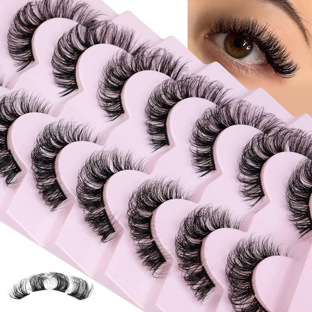 LAICAIW Natural Cluster Lashes D Curl Lashes Clusters Natural Look Individual False Eyelashes 7 Pairs DIY Russian Lashes Multipack