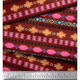 thumbnail image 2 of Soimoi Red Cotton Voile Fabric Aztec Geometric Print Sewing Fabric Yard 56 Inch Wide, 2 of 3