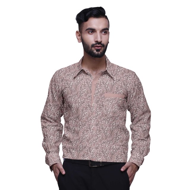 BESTMAN PrintedShirtsFor Men Long Sleeve Button DownCasual Cotton Dress Shirt