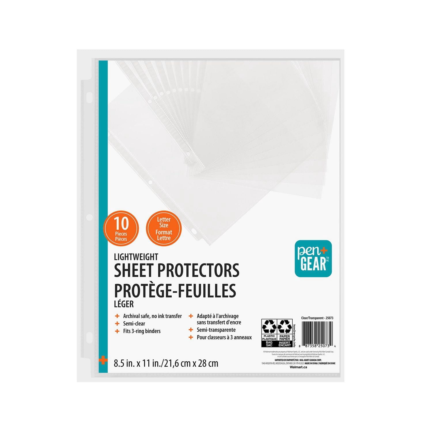 PEN+GEAR LIGHT WEIGHT SHEET PROTECTORS, 10 Count