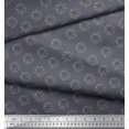 thumbnail image 2 of Soimoi Polyester Crepe Fabric Floral Block Printed Fabric 1 Yard 52 Inch Wide, 2 of 3
