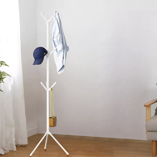 COM1950s Racks for Storage, Metal Storage Rack, Riangular Floor-Standing Coat Rack Space-Saving Assemblable and Detachable for Easy Storage, Modern Coat Rack