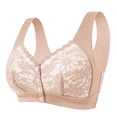 thumbnail image 1 of VEKDONE Woman's Embroidery Thin Style Ventilate Large Size Bra Without Steel Rim Khaki XL, 1 of 5