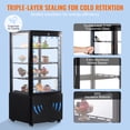 thumbnail image 4 of KFFKFF Vitrine Réfrigérée, Vitrine de Table pour Desserts 85 L/3 Pi3, Réfrigérateur Commercial à Triple Couche avec DEL, Refroidissement Rapide, Décongélation Automatique, Verrouillage Sécurisé pour Pâtisserie, 4 of 9