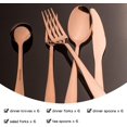 thumbnail image 3 of 30 Piece Silverware Set for 6, 30pcs Stainless Steel Flatware Set, Dinning Tableware Cutlery Set, Mirror Polished Utensils for Lunch Dinner, Include Knife Fork Spoon for Home (Rose Gold), 3 of 7