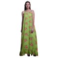 thumbnail image 1 of Bimba Robe de Nuit Longue Vert Pâle à Imprimé Floral pour Femmes, Bretelles Spaghetti, Maxi, Tenue de Sommeil, Taille Moyenne, 1 of 5