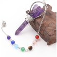 thumbnail image 2 of Amethyst Chakra Dowsing Pendulum Pendant Amethyst Stone Angel Healing Scepter Wicca,Purple Amethyst, 2 of 7