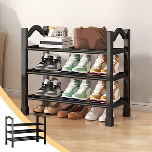 Wuztai Shoe Rack Storage Cabinet, Triplex Plastic Shoe Rack, 3 Tier Ventilated Shoe Organizer for Bedroom Closet Entryway