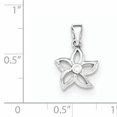 thumbnail image 2 of 925 Sterling Silver Rhodium Plated Flower Shaped with Cubic Zirconia Pendant, 2 of 2