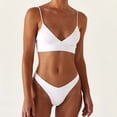 thumbnail image 3 of Women Solid Push Up High Cut Lace Up Halter Bikini Set Two Piece Swimsuit, 3 of 8