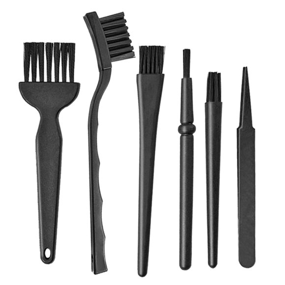 KAKOWELY computer cleaning brush 1 Set/6pcs Computer Cleaning Brush Keyboard Brush Multifunctional Brush Home Kitchen Cleaning Brush for Home Office (Black)