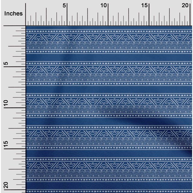 oneOone Viscose Chiffon Fabric Leaves & Chevron Block Printed Fabric 1 Yard 42 Inch Wide