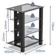 thumbnail image 2 of FITUEYES AV Media Stand Component Cabinet and Hi-Fi Rack Audio Tower with Height Adjustable,4-Tier Tempered Glass Shelves, 2 of 6