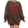 thumbnail image 1 of 2023 Chandail à Capuche Surdimensionné pour Femmes Mode Automne Imprimé Ample Manches Longues Blouse Col Rond Chandail Décontracté Hauts Chandail en Molleton Costumes Halloween/noël 50 % de Réduction Liquidation, 1 of 3