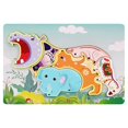 thumbnail image 3 of HILABEE Wooden Animal Puzzles Early Educational Animal Recognition Shape Matching Puzzle Hippo, 3 of 9