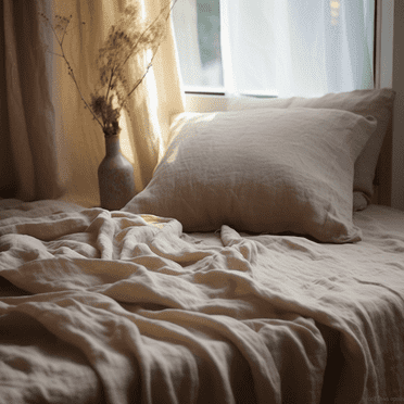 Q VITA French Linen Sheet Set, King Size, 4-Piece Bedding for Adults – Oatmeal Color Enzyme Washed, 14" Deep Pocket, OEKO-TEX Certified
