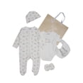thumbnail image 1 of Lily and Jack Snow Rabbit 5-Piece Layette Set – 100% Cotton Baby Essentials, Sleepsuit, Bodysuit & More – Adorable & Comfortable Gift for Baby Boys & Girls, 1 of 6