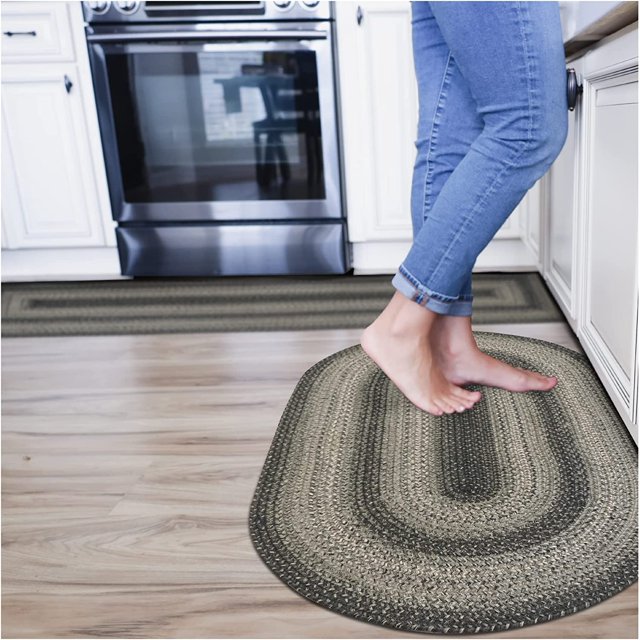 Homespice Decor - 27 x 45 Oval Flint Hill Jute Braided Rug