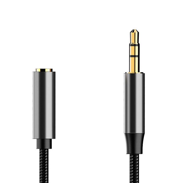 3.5mm audio cable headset computer speaker level 3 3.5 male audio extension cable featuring a gold-plated male connector and a female port. Constructed with tin-coated copper wire for stable sound transmission, the cable has a durable braided exterior. Designed for compatibility with computers, headsets, and speakers, it is compact and easy to store, making it suitable for daily use and travel.