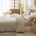thumbnail image 4 of Ensemble de Housse de Couette en Coton Lavé Toucher Lin Naturel Anti-Froissement Léger Confortable (Très Grand Lin), 4 of 6