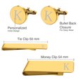 thumbnail image 2 of BodyJ4You 4PC Cufflinks Tie Bar Money Clip Button Shirt Personalized Initials Letter I Gift Set, 2 of 6