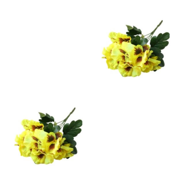 Decodeary Realistic Appearance Flower Decoration For Low Maintenance Garden Easy To Clean Cloth Decorations Fake Plants Flowers JH1245 Yellow 2Set