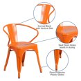 thumbnail image 2 of Orange Metal Indoor-Outdoor Chair with Arms, 2 of 8