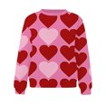 thumbnail image 4 of VALMASS Chandails en Molleton de la Saint-Valentin pour Femmes Manches Longues Col Rond Décontracté Mode Ample Blouses (2TG, Rose-A), 4 of 4
