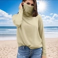 thumbnail image 2 of Économies du Printemps! BiZtdJrK Chemises de Protection Solaire pour Femmes, Respirantes pour l'Extérieur, à Manches Longues, pour la Randonnée et la Pêche, avec Masque Facial, Vêtements de Vacances à la Plage, Beige, P, 2 of 6