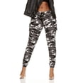 thumbnail image 2 of V.I.P. JEANS Cute Cargo Mid Waisted Jogger Skinny Drawstring Grey Camo Plus Size 2XL, 2 of 7