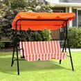 thumbnail image 2 of Outsunny Balançoire de Patio à 3 Places avec Auvent Réglable Orange, 2 of 10