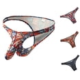 thumbnail image 3 of HKEJIAOI Mens Underwear Low Rise Fashion Printed G-String Breathable Cotton Underpants Briefs, Coffee L, 3 of 3