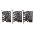 thumbnail image 1 of 3X PCIe to USB 3.2 Gen 2 Card with 20Gbps Bandwidth 5-Port (3X USB-A -2X USB-C) Converter PCIE Splitter for 10/8, 1 of 7