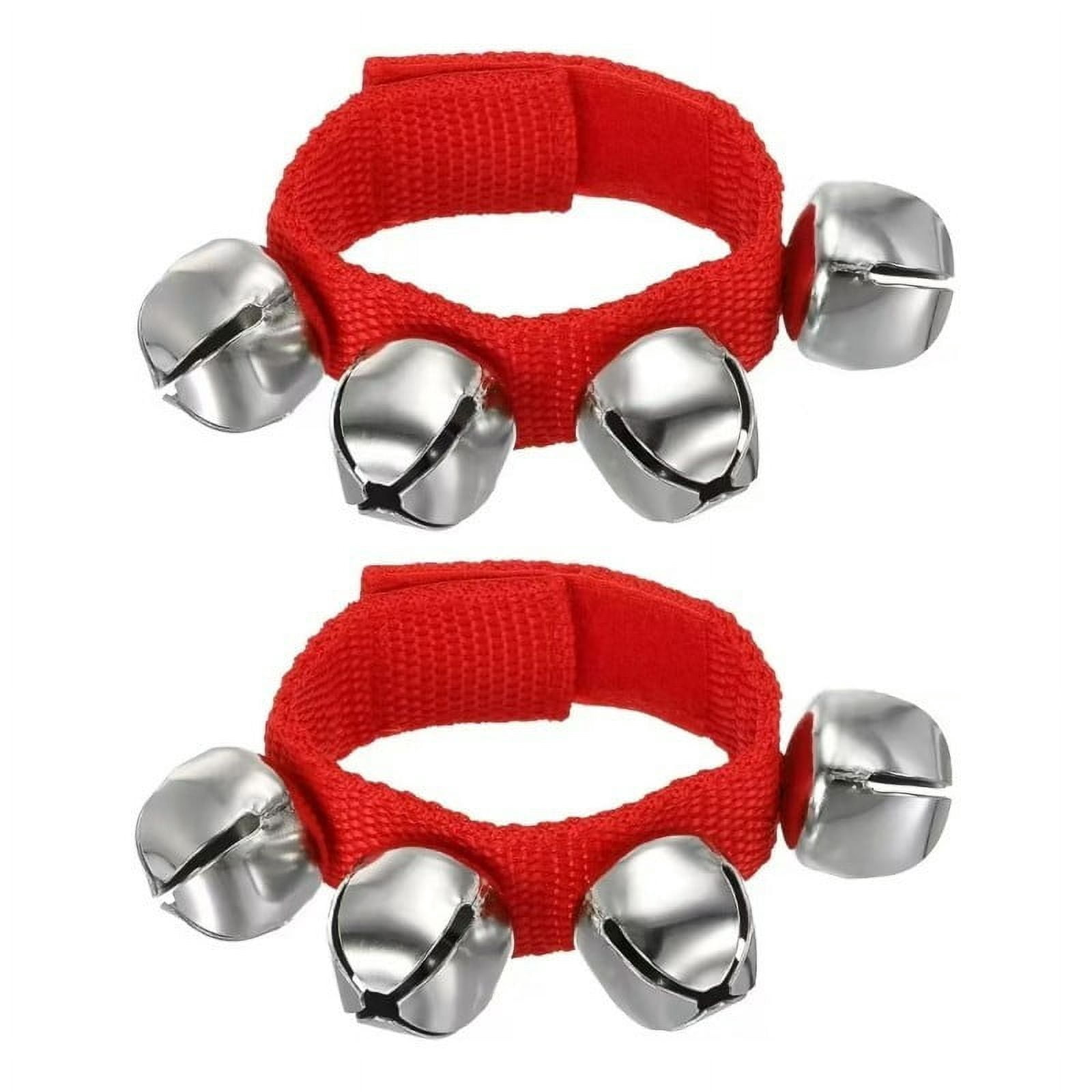 Dvkptbk Clochette de Poignet 2 Pcs Clochettes de Poignet Grelots Clochettes de Cheville Clochettes de Poignet Bracelet Instruments de Percussion Musical 4 Clochettes pour Fête Noël Clochette de Poignet