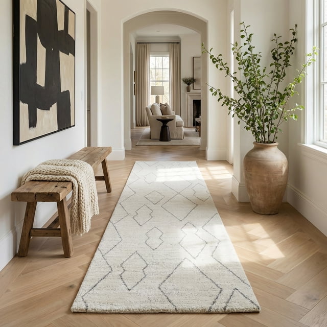 Rug Branch Casa Abstract Indoor Area Rug, Beige Cream, Boho - Living Room, Bedroom, Dining Room, and Kitchen