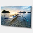 thumbnail image 2 of Boat Docked at Beautiful Sunset - Seashore Canvas Art Print, 2 of 3