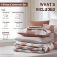 thumbnail image 3 of Regency Heights Full Size Comforter Set, 9-Piece Bed in a Bag Full, Round Geometric Print Bedding Comforter Set with Sheets, Terracotta, 3 of 10