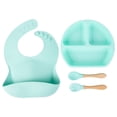 thumbnail image 1 of Aqestyerly Children's Feeding Set Suction Cup Tableware Food Grade Bowl Bib Fork Spoon Infant Feeding Tableware Set For Kids HWRETIE, 1 of 1