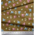 thumbnail image 3 of Soimoi Moss Georgette Fabric Leaves,Floral & Parrot Kids Printed Fabric 1 Yard 42 Inch Wide, 3 of 3