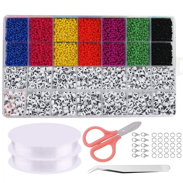 Coofit Kit de Perles pour Bracelet Bricolage Petit Ensemble de Perles Alphabet Kit de Perles Poney Kit de Fabrication de Bijoux