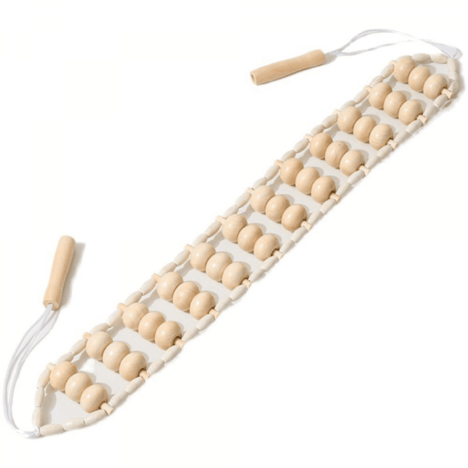 Telescopic wooden back massager with wooden handle