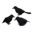 thumbnail image 4 of 3 Pcs Corbeaux d'Halloween Noirs Simulation Plume Corbeau Modèle Animal Corbeaux d'Halloween Style A, 4 of 9